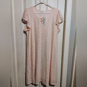 Espresso Soft Pink Lace Mini Dress